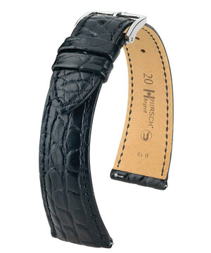 Czarny pasek do zegarka Hirsch Regent z aligatora 19 mm