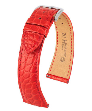 Czerwony pasek do zegarka Hirsch Regent z aligatora 17 mm