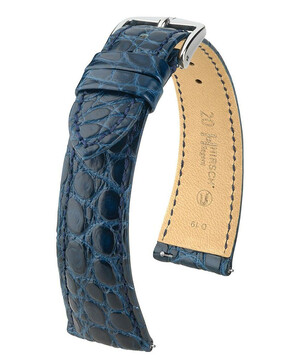 Niebieski pasek do zegarka Hirsch Regent z aligatora 17 mm