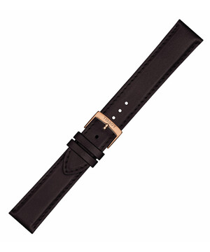 Brązowy, gładki pasek do zegarka Tissot, szerokość 20 mm.
