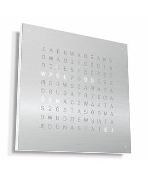 Zegar Qlocktwo Earth 45 Stainless Steel w języku polskim