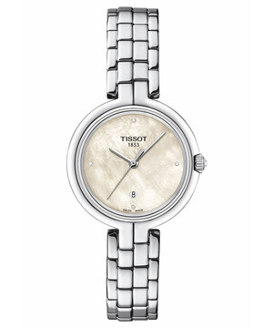 Zegarek damski z masą perłową i diamentami Tissot