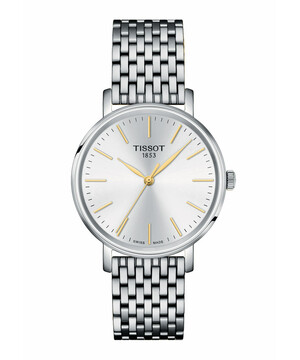 Srebrny zegarek damski Tissot na bransolecie