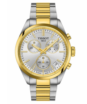 Męski zegarek Tissot w kolorze srebrno złotym