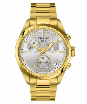 Pozłacany zegarek męski Tissot na bransolecie