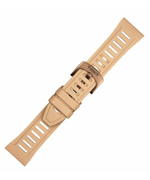 Beżowy silikonowy, gumowy pasek do zegarka Tissot T603049208