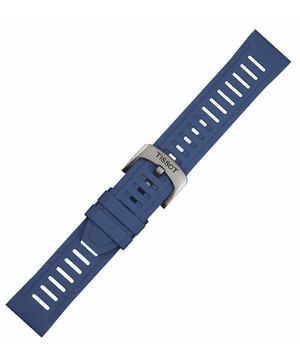 Niebieski silikonowy, gumowy pasek do zegarka Tissot T603049210
