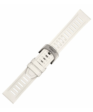 Biały silikonowy, gumowy pasek do zegarka Tissot T852.049.245