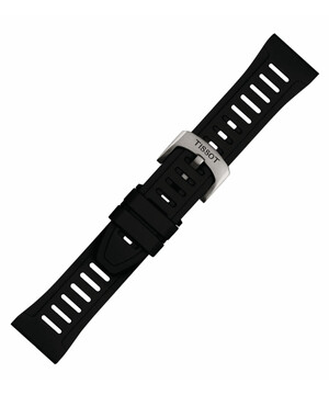 Czarny silikonowy, gumowy pasek do zegarka Tissot T852.049.249