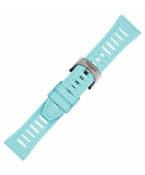 Niebieski silikonowy, gumowy pasek do zegarka Tissot T852.049.329