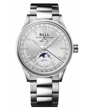 Limitowany zegarek klasyczny na bransolecie ze srebrną tarczą Ball