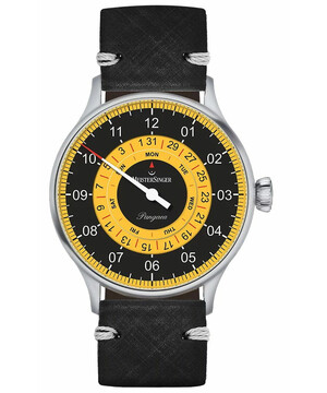 Męski zegarek na skórzanym pasku MeisterSinger Pangaea Day Date