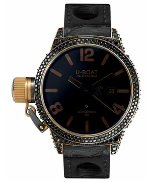 Złoty męski zegarek U-BOAT na pasku skórzanym