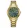 Złoty zegarek damski Citizen z zieloną tarczą