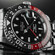 Czarno czerwony pierścień w zegarku Davosa Ternos Ceramic GMT Automatic 161.590.09