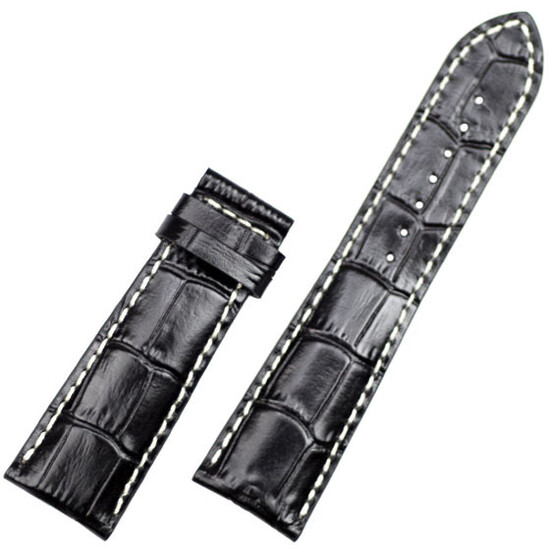 Czarny pasek Certina z białym szyciem 24 mm