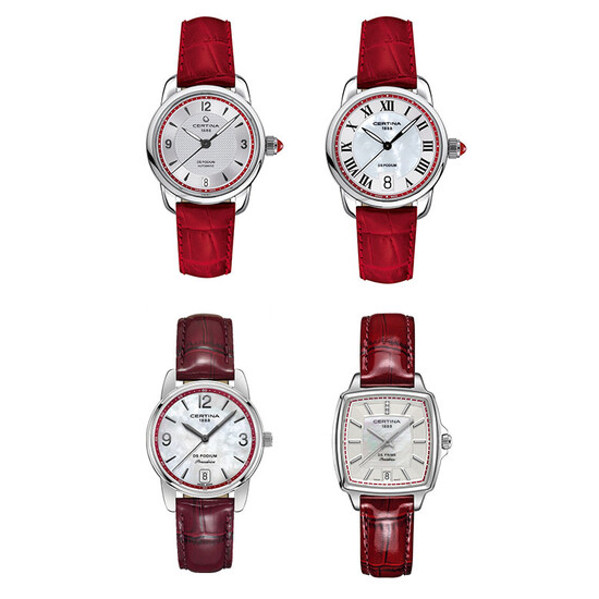 Czerwony pasek do zegarków damskich Certina