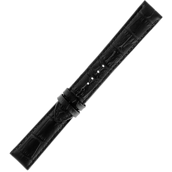 Czarny długi pasek do zegarka Tissot w wersji XL, wzór aligatora