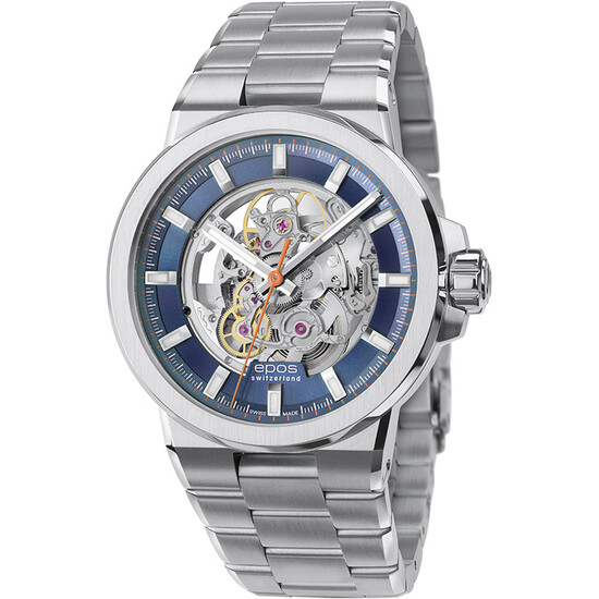 Epos 3442.135.20.16.30 Sportive Skeleton zegarek męski z niebieską tarczą na bransolecie