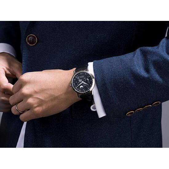 Epos Oeuvre D’Art Big Moon 3440.322.20.14.25 zegarek męski z fazami księżyca na ręce