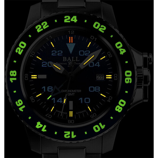 Tarcza Ball Engineer Hydrocarbon AeroGMT II w ciemności