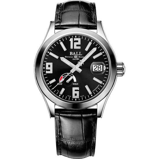 Ball Engineer III Pioneer Power Reserve PM9026C-LLCJ-BK zegarek męski na pasku z krokodyla w kolorze czarnym