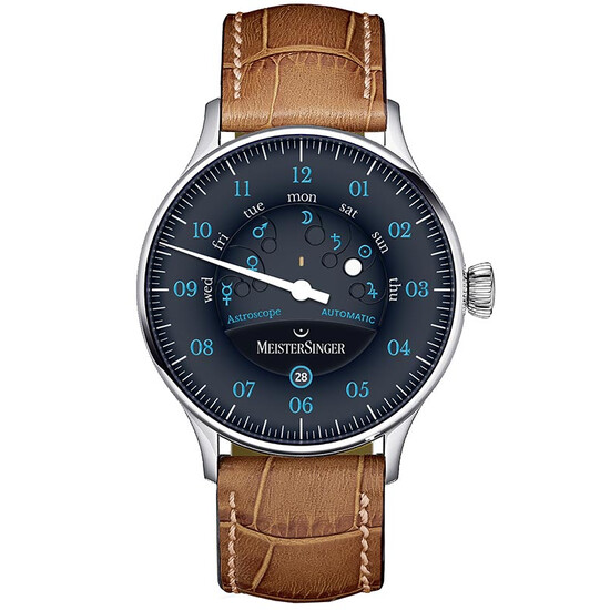 Zegarek MeisterSinger Astroscope Black blue AS902B - męski model z kalendarzem.