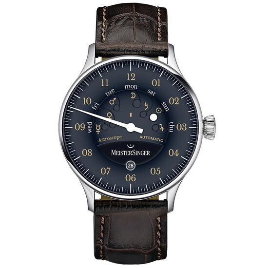 Zegarek MeisterSinger Astroscope Black Old-Radium AS902OR - męski model z kalendarzem.
