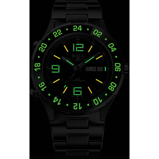 Ball Roadmaster Marine GMT podświetlenie zegarka