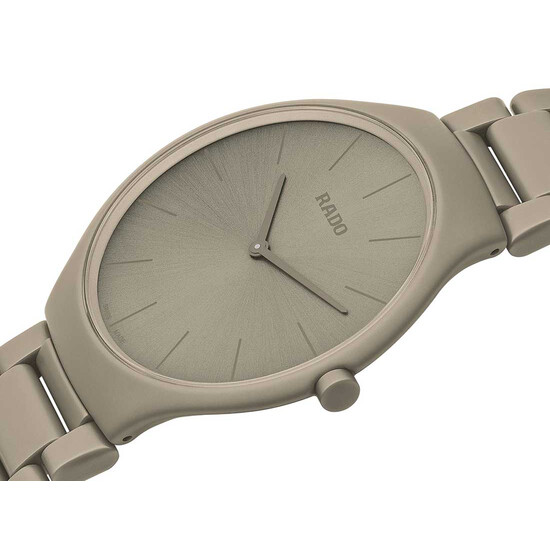 Rado True Thinline Les Couleurs™ Le Corbusier R27098682 Grey Brown Natural Umber 32141 tarcza