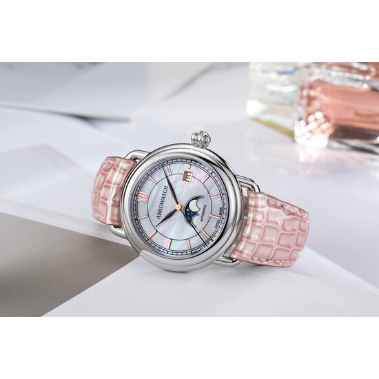 Aerowatch 1942 Moonphase Automatic 77983 AA02 BR RO zegarek z fazami księżyca.