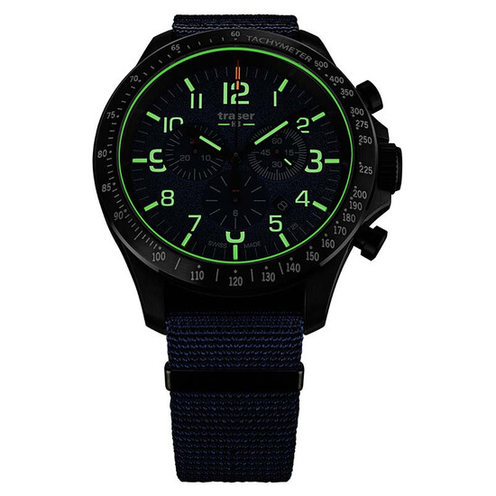 Traser P67 Officer Pro Chronograph Blue 109461 zegarek podświetlany technologią trigalight®.