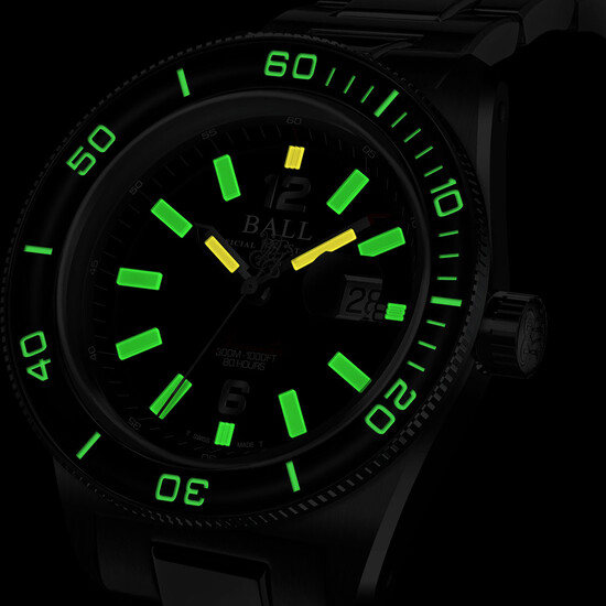 Ball Engineer M Skindiver III podświetlenie zegarka