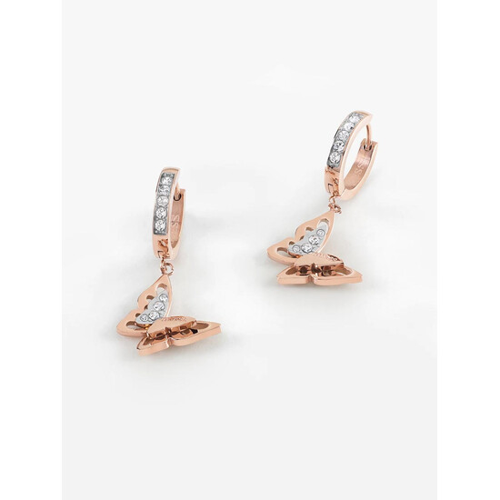 Wiszące kolczyki Guess w kształcie motyli.