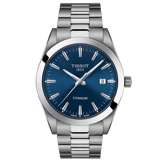 Tytanowy zegarek z niebieską tarczą Tissot Gentleman Titanium