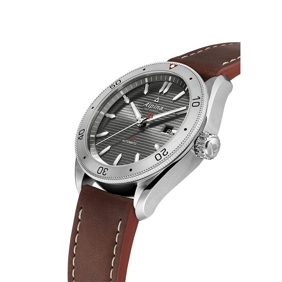 Zegarek męski na pasku skórzanym retro Alpina.