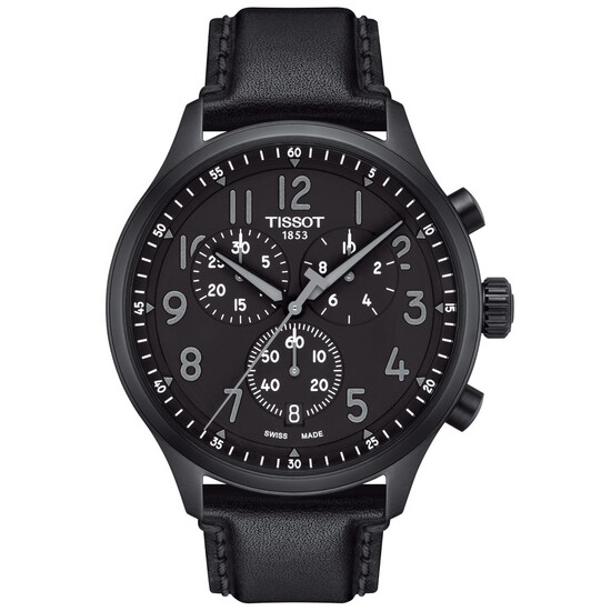 Czarny zegarek męski z chronografem