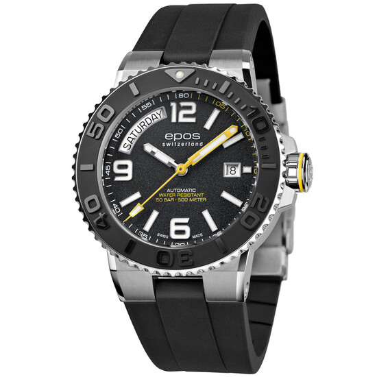Zegarek nurkowy Epos Sportive Diver Day Date 3441.142.20.95.55 z czarnym paskiem gumowym