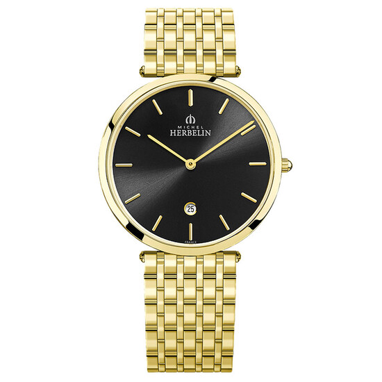 Pozłacany męski zegarek z powłoką PVD na bransolecie