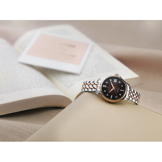 Pozłacany zegarek damski z diamentami Certina Powermatic 80.