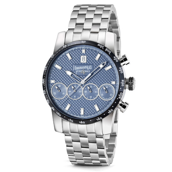 Męski zegarek Eberhard Chrono 4 21-42 31073.04 CN CA99 z niebieska tarczą