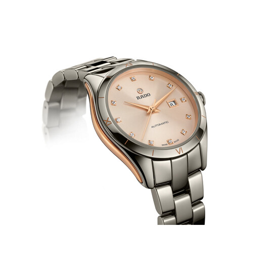 Rado HyperChrome Automatic Diamonds zegarek damski ze złotą tarczą