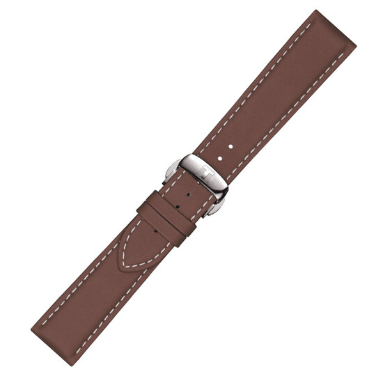 Brązowy pasek Tissot T852.044.597 z zapięciem motylkowym.