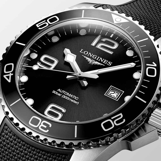 Longines HydroConquest Automatic L3.782.4.56.9 czarna tarcza