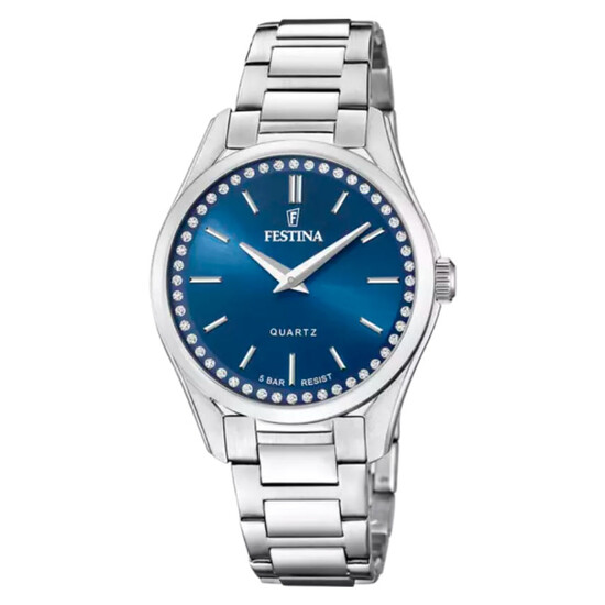 Festina F20583/3 zegarek damski z niebieską tarczą i kryształkami Swarovskiego
