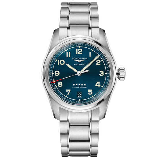 Zegarek z niebieską tarczą na bransolecie Longines