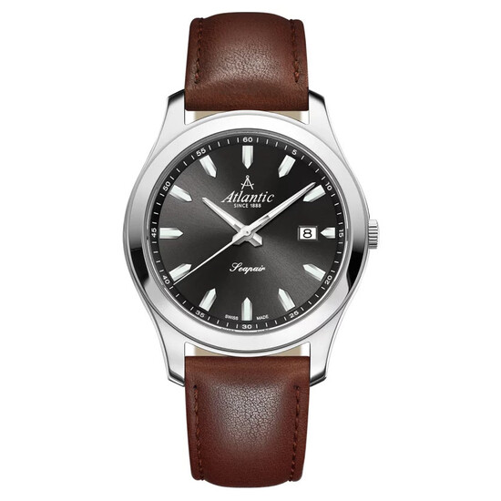 Atlantic Seapair 60330.41.69 klasyczny zegarek męski na brązowym pasku skórzanym
