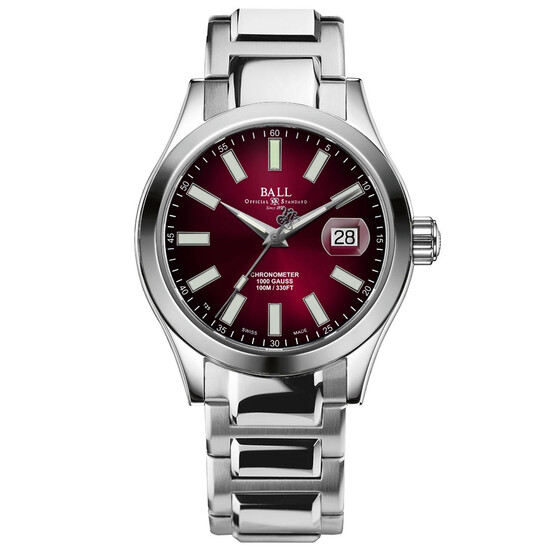 Zegarek Ball Engineer III Marvelight Chronometer NM9026C-S6CJ-RD z czerwoną bordową tarczą