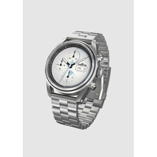 Zegarek na bransolecie ze stali recyklingowej Fortis.