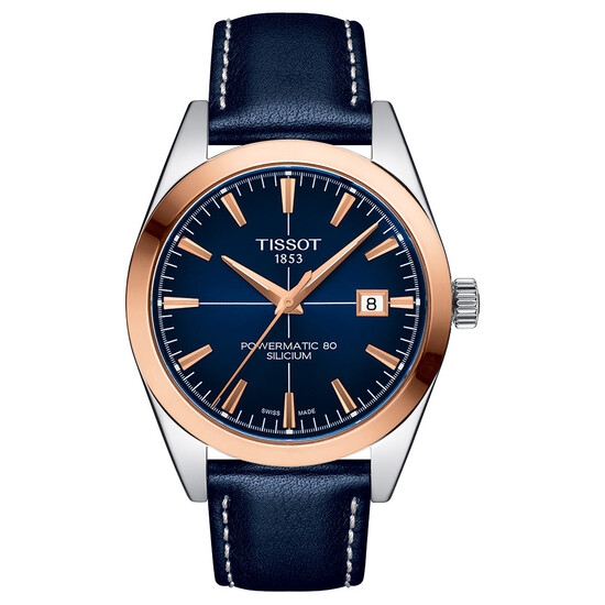 Klasyczny zegarek męski na niebieskim pasku Tissot